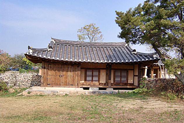 日本画 韓国伝統家屋-